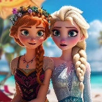 elsa_and_anna_beach_selfie Pelit