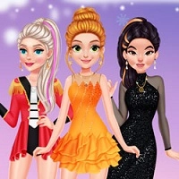 princesses_ice_skating_dress_up ເກມ