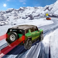 SUV Dirigindo na Neve 3D